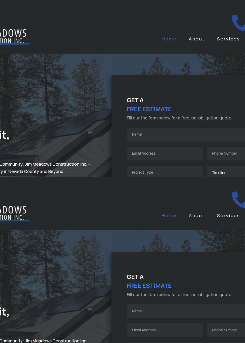 Jim Meadows Construction website