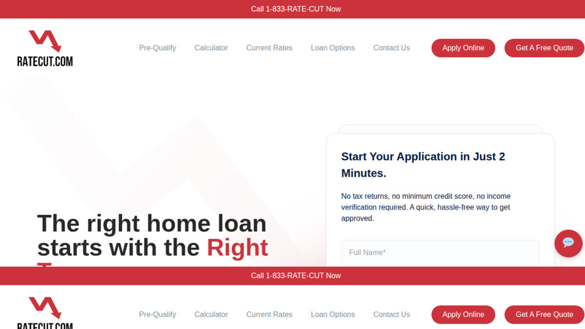 RateCut website screenshot